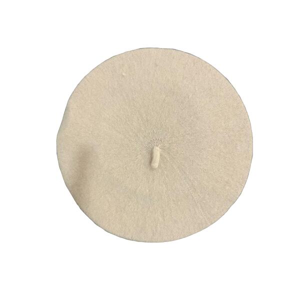 Elegant Light Cream Wool Beret for Women and Teens - Classic Chic Accessory - Picture 2 of 3